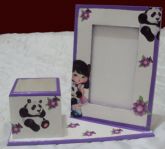 Porta foto menina com panda